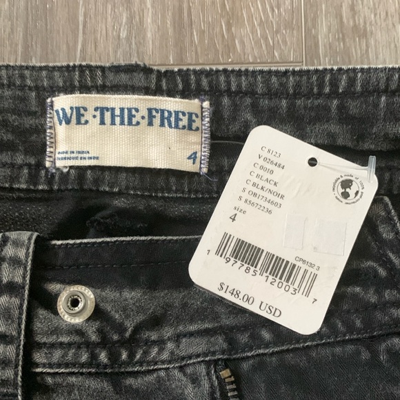 FREE PEOPLE We The Free Hot In It Moto Pants NWT Washed Black - Picture 14 of 16